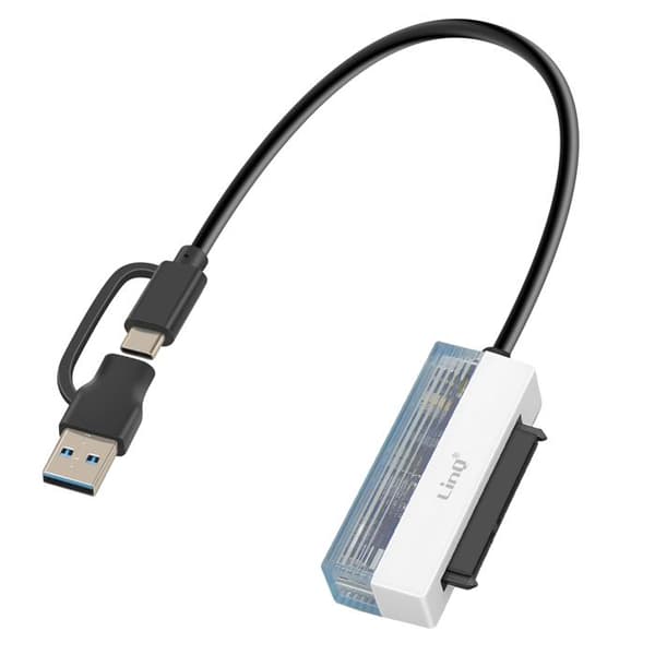 USB / USB-C til SATA 2,5'' - LINQ - Overførsel 5 Gbit/s - Sort - UASP - Hot-swap