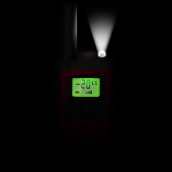 Alecto FR115RD - Sæt med to walkie-talkies til børn, Rækkevidde op til 7 kilometer, rød/sort Rød, Sort