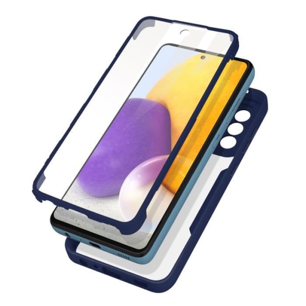 Fodral för Samsung A72 Back Plexiglas Front Polymer Shockproof Outline midnattsblå