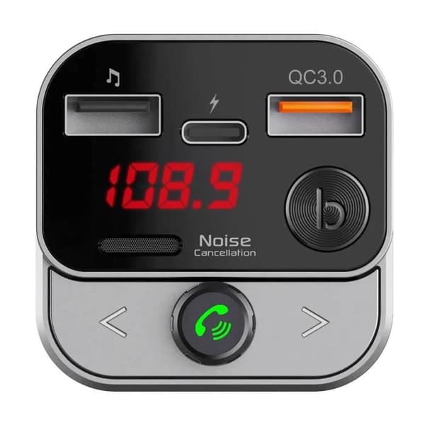 FM-transmitter - SWISSTEN - Bluetooth - USB-C oplader 12W - Håndfri - Sort Svart