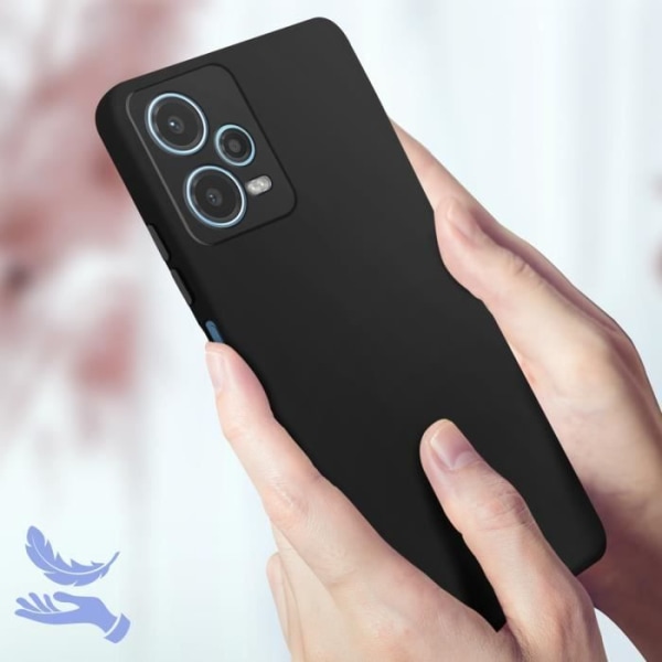 Fodral - AVIZAR - Xiaomi Redmi Note 12 5G - Halvstyv - Soft-touch - Svart Svart