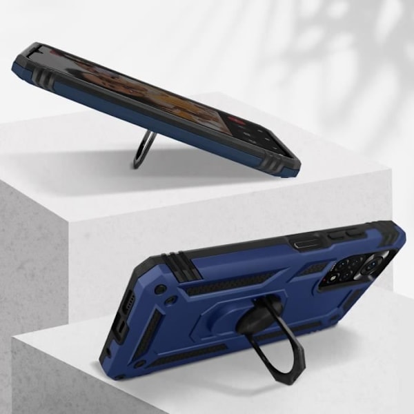 Coque - AVIZAR - Xiaomi Redmi Note 11/11s - Antichock Hybride - Bague Stöd för Video - Blå blå