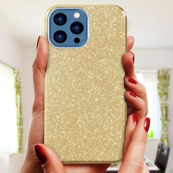 iPhone 13 Pro Max Case Glitter Irrotettava Silikoni Puolijäykkä Kullankeltainen