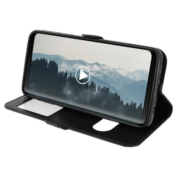 Housse til Samsung Galaxy S9 - AVIZAR - Silikone Gel Cover - Øko-læder - Sort - Fleksibel Svart