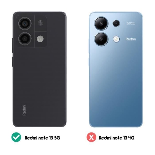 Smartphonefodral - AVIZAR - Xiaomi Redmi Note 13 5G - Förstärkt skydd - Lila - Mjuk beröring Lila