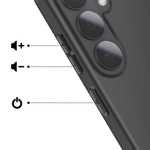 Cover til Galaxy S26 Plus Mat Finish i Blødt Silikone Sort Svart