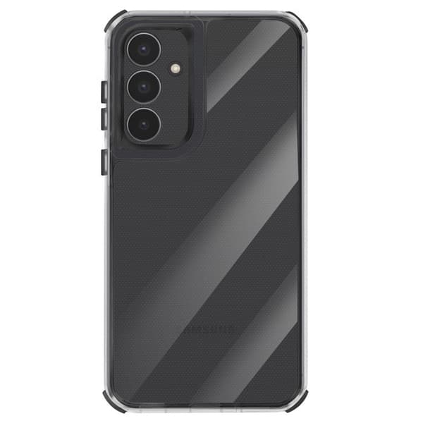 Cover - ADVARSEL - Galaxy S25 FE - Stødabsorberende - Bi-materiale - Transparent sort Svart