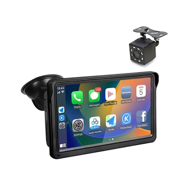 10.26" Touchscreen CarPlay med Bakoverkamera / Android Auto / GPS Sort