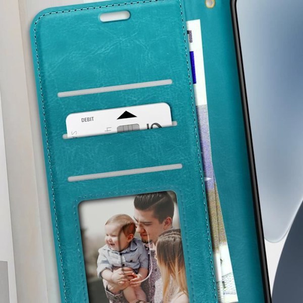 Etui til Xiaomi 15 Tegnebog med Håndledsrem Mayaxess Turkis Blå
