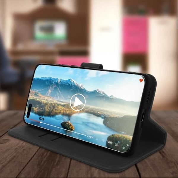 Foliofodral - AVIZAR - Huawei P40 - Silikongele - Magnetiserad - Videostöd Svart