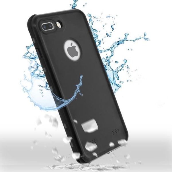 iPhone 7 Plus / 8 Plus Cover Bi-materiale Vandtæt 2m skærmfilm Redpepper sort Sort