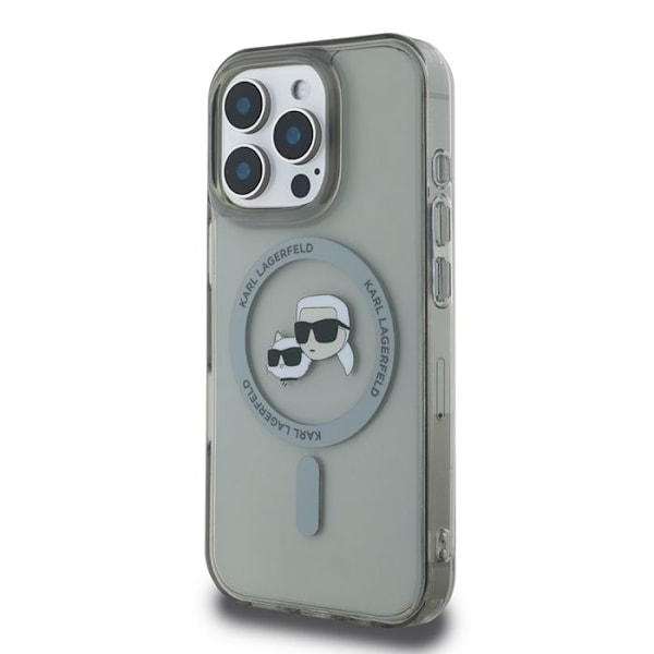 iPhone 16 Pro -kotelo - Karl Lagerfeld IML MagSafe (KLHMP16LHLHLSKCK) - Karl&Choupette metallipää