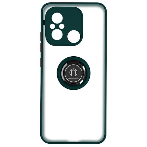 AVIZAR Beskyttelsesetui til Xiaomi Redmi 12C - Bi-materiale - Metalring - Videosupport - Grøn Grön