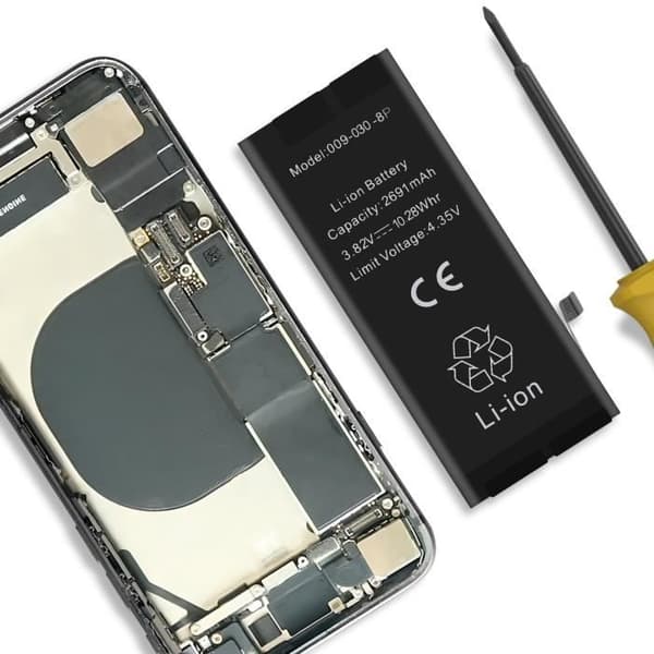 Intern batteri - AVIZAR - iPhone 8 Plus - 2691mAh - Indbygget TI-chip - Sort Svart