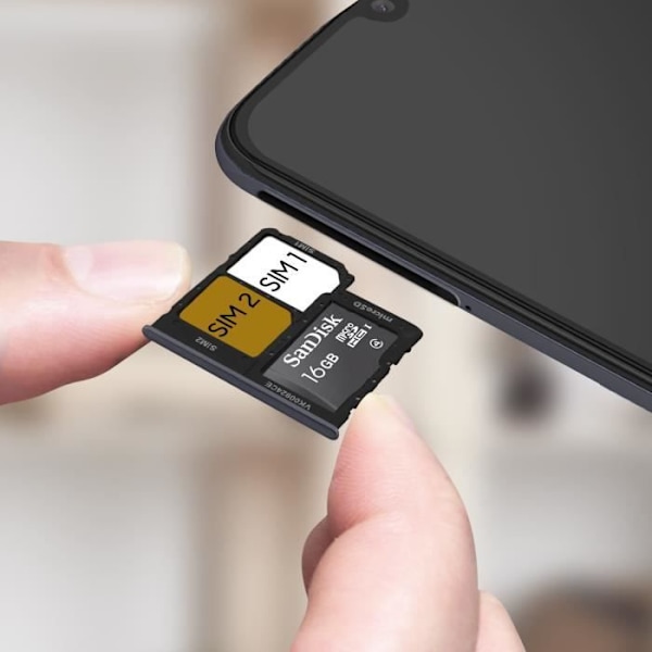 SIM-korttikelkka - Samsung - Galaxy A40 - Musta - 2 nano-SIM-paikkaa - Micro-SD-korttipaikka Svart