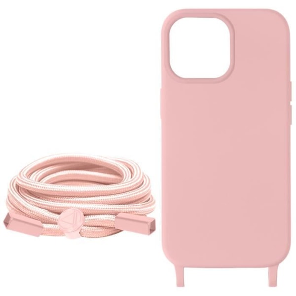 Kotelointi narulla - Corda - iPhone 15 Pro Max - Pölyruusu - Säädettävä 80cm - Puoli-jäykkä Puderrosa