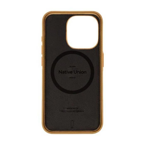 Suojakuori - NATIVE UNION - iPhone 16 Pro - Keltainen - Iskuja kestävä - Kierrätetty mikrokuitu Gul