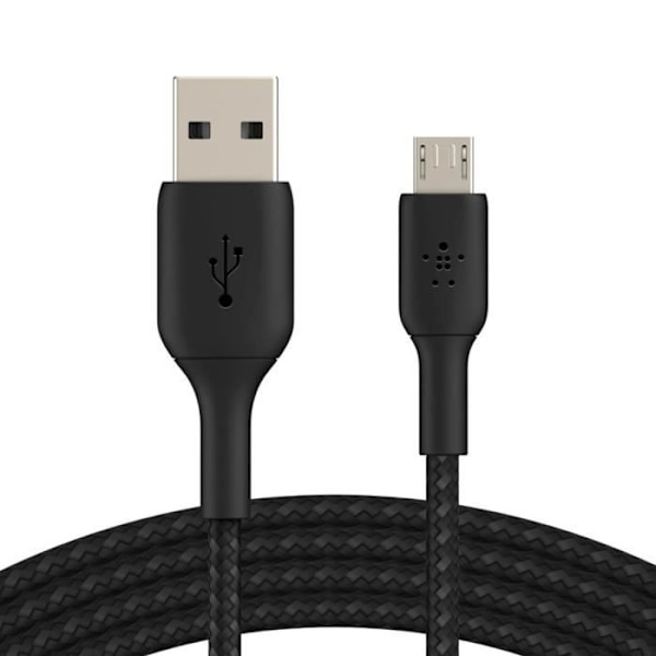 USB til mikro-USB-kabel 18W nylonflettet 1m Charge and Sync Belkin sort
