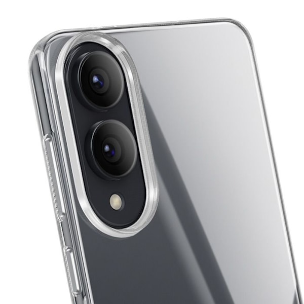 Coque i silikon för Samsung S25 Edge och transparent härdat glas med repbeständighet Vit