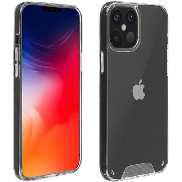 Coque - ADVARSEL - iPhone 12 Mini - Stødabsorbent - Gennemsigtig - Silikone og Polycarbonat Vit