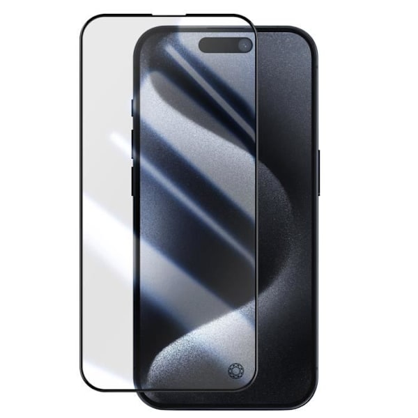 Skærmbeskytter til iPhone 15 Pro Max Unbreakable Glass Flexible 2.5D Force Glass Black Svart