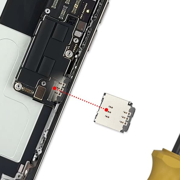 Nano SIM kortlæser til iPhone 16 Pro Reparationsdel Kompatibel Grå Grå