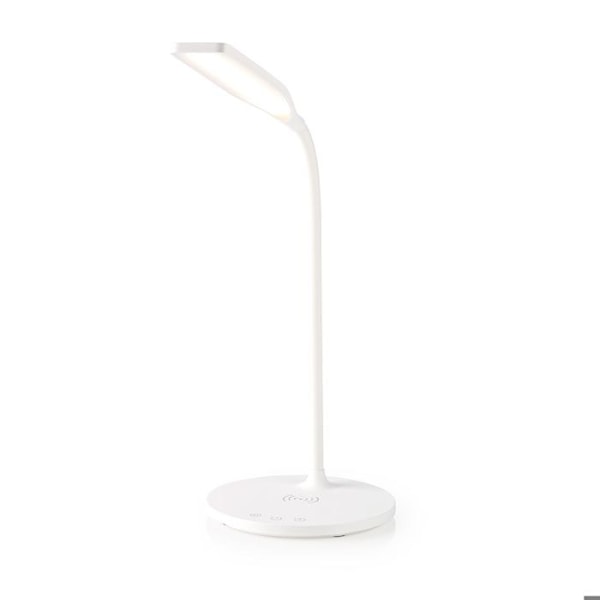LED skrivebordslampe med dimmer og trådløs oplader 10 W Nedis hvid Hvid