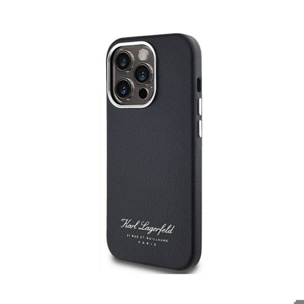 Coque til iPhone 14 Pro Max Hotel RSG Textureret Grainé Elegant Karl Lagerfeld Sort Svart