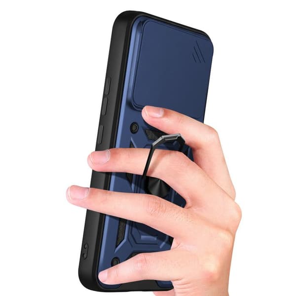 Coque Ring til Redmi Note 15 Pro Plus 4G med Skydelåg til Kamera Mayaxess Mørkeblå Blå
