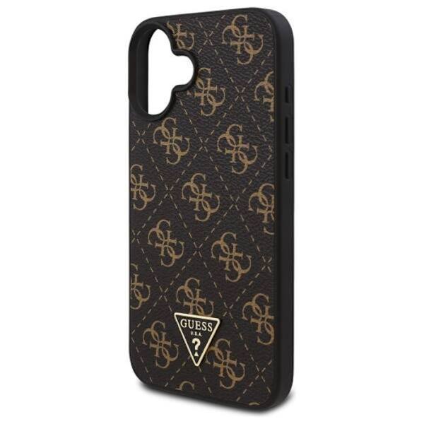 Fodral till iPhone 16 - Guess Hardcase 4G Triangle Metal Logo Metal (GUHCP16SPG4GPK) - Svart