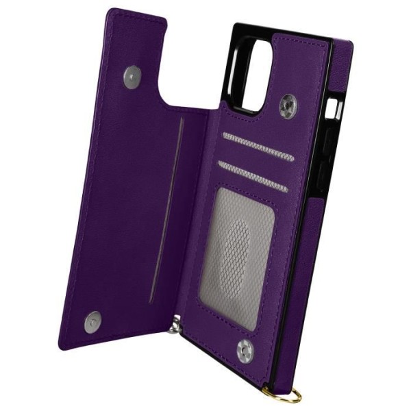 Coque Cordon - Violett - iPhone 12 Mini - Multifunktion - Stötsäker Skydd - Avtagbar Rem Lila