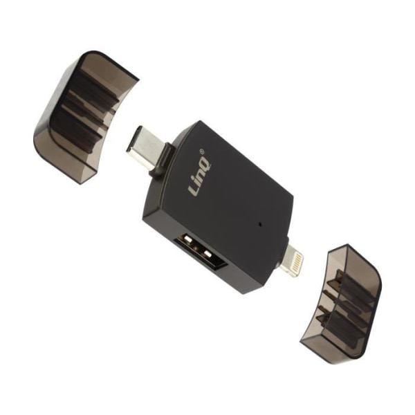 LinQ 2in1 USB-C och Lightning till USB 3.0 och USB 2.0 hona OTG-adapter