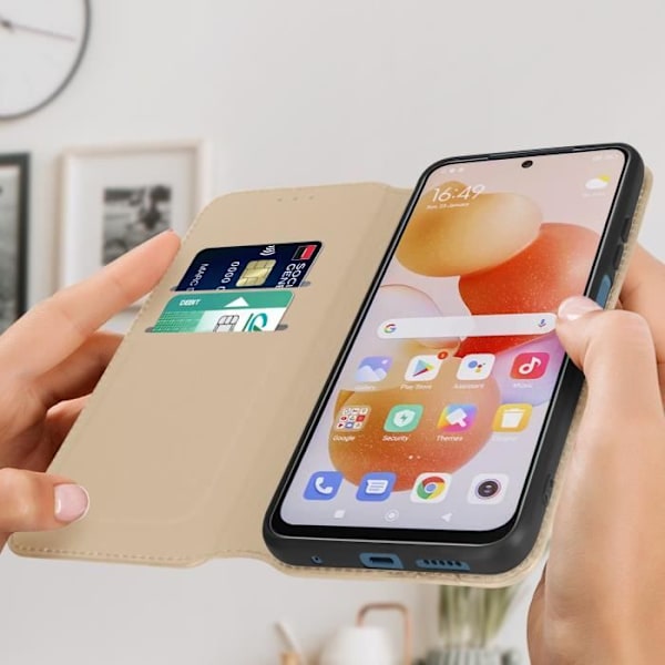 Fodral - Xiaomi - Redmi Note 11/11s - Plånbok - Videostöd - Guld gyllene