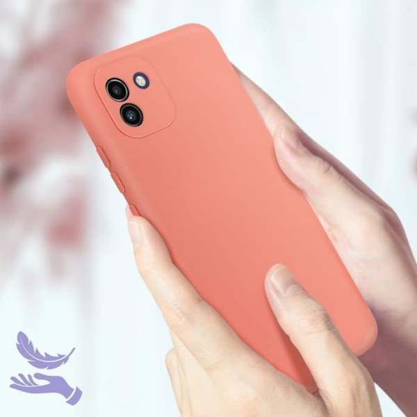 Skyddshölje AVIZAR för Samsung Galaxy A03 - Semi-hård silikon - Soft-touch yta - Rosa Rosa