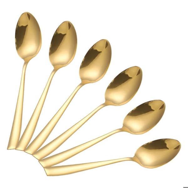 Dessertskeer - CHEFFINGER - Sæt af 6 - Rustfrit Stål - Gyldne - 14.5cm Gul