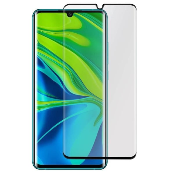 Filmværk - AVIZAR - Xiaomi Mi Note 10 - 9H hærdet glas - Ultra-tynd - Transparent sort kant