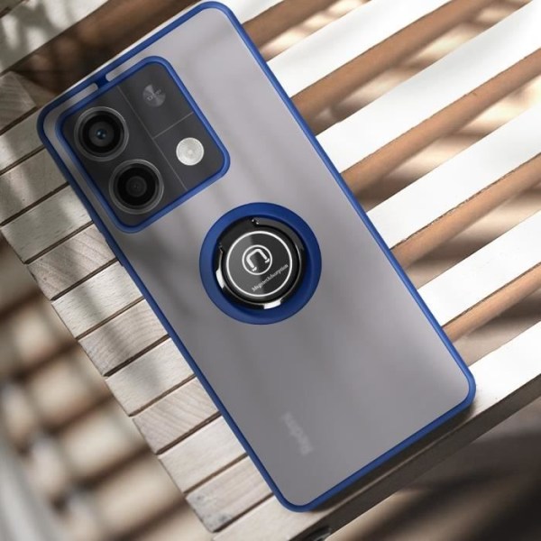 AVIZAR hårt fodral för Xiaomi Redmi Note 13 5G - Metallringstödfunktion - Midnattsblå Blå