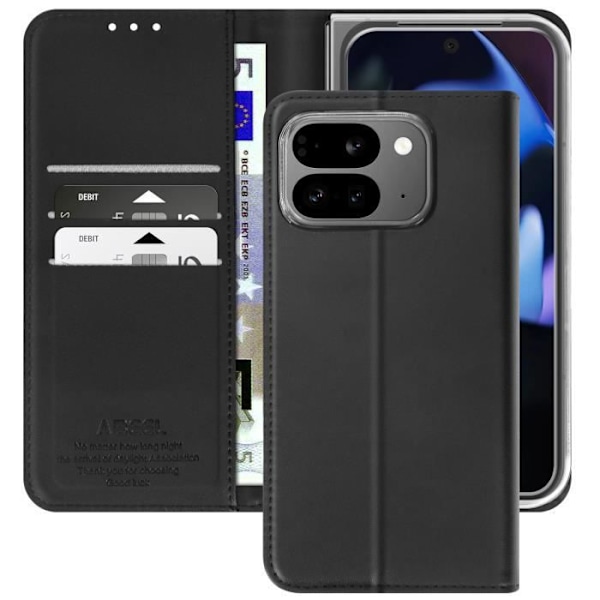 Etui til Google Pixel 9 Pro Fold Pung Anti-RFID Abeel Sort Svart