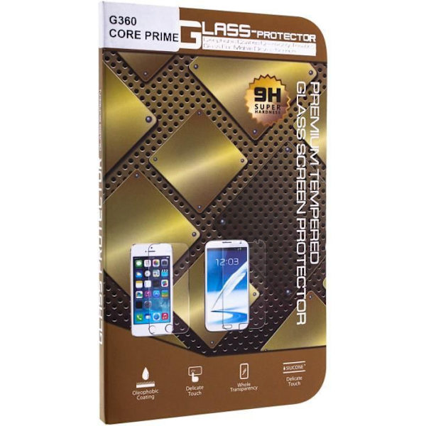 Skyddsfilm - AVIZAR - Samsung Galaxy Core Prime - Härdat glas - Anti-Scratch - Anti-Shock Transparent
