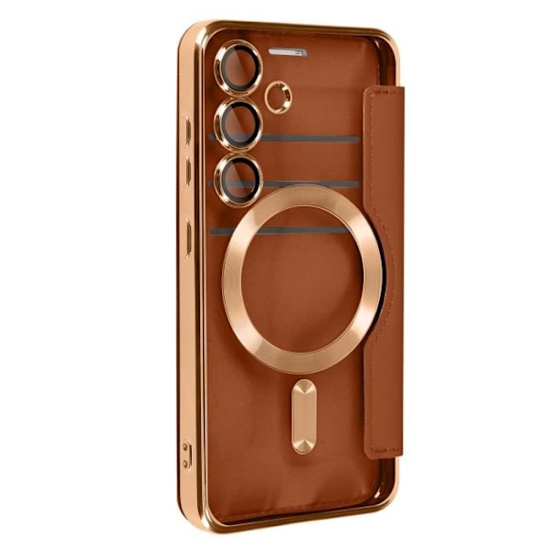 Flip-fodral till Samsung S24 - AVIZAR - Brun - MagSafe-kompatibel - RFID-skydd kastanj