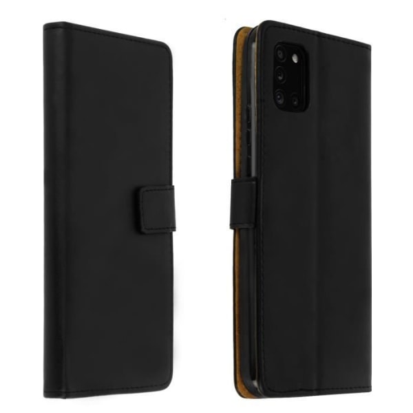 Etui til Samsung Galaxy A31 - AVIZAR - Ægte læder - Kortholder - Video Support - Sort Svart