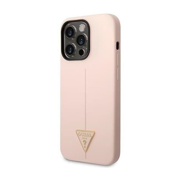 Guess Silicone Triangle Logo - Cover til iPhone 14 Pro Max (Rosa) - 3666339065959