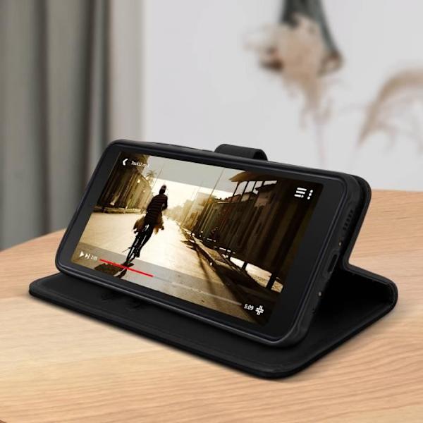 Étui AVIZAR för Samsung Galaxy Xcover 5 - Skydd, kortficka, stödfunktion - Svart Svart