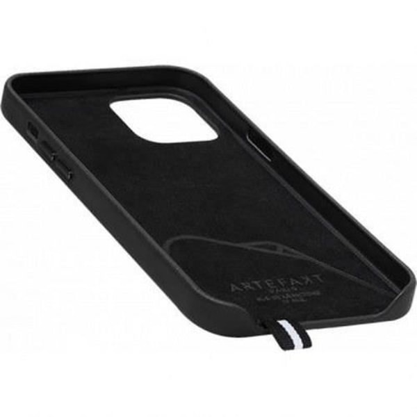 iPhone 12 / 12 Pro beskyttelsescover i sort Elysée ARTEFAKT læder - stift - glat - elegant design Svart