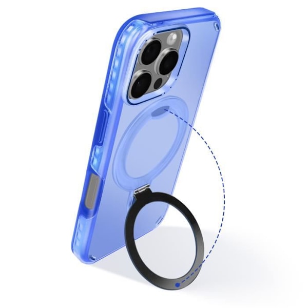 Coque MagSafe för iPhone 16 Pro Stötabsorberande med Fällbart Stöd Blå Blå