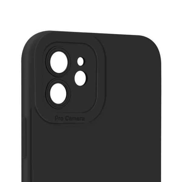 Cover til iPhone 12 - AVIZAR - Silikone Mat - Kamera Beskyttelse - Sort - Soft-touch Finish Svart
