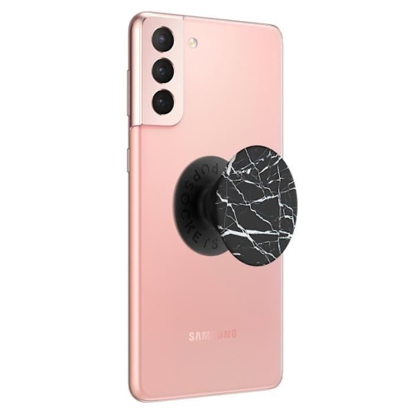 Smartphonetillbehör - POPSOCKETS - PopGrip - Svart marmordesign - Infällbar - Videostöd Svart