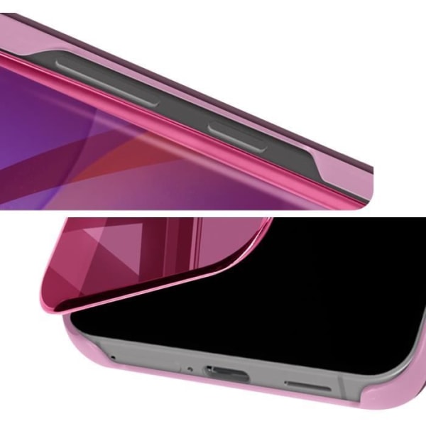 Etui til Samsung Galaxy S24 - AVIZAR - Flip Mirror Effect Support Stand - Lilla - Halvstivt - Syntetisk Lila