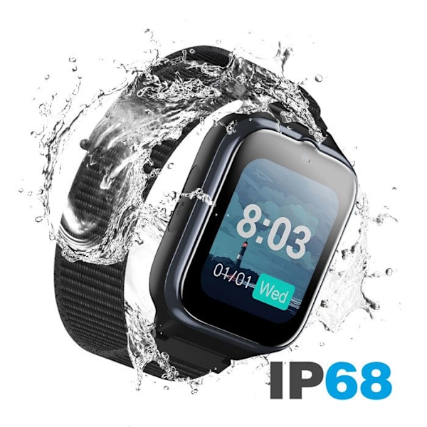 Wi-Fi Smart Watch til Senior med Videoopkald Funktion myPhone Sort Svart