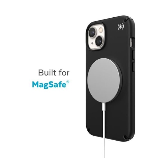 Speck Presidio2 Pro + MagSafe - Etui til iPhone 14 Plus med MICROBAN-coating (sort / sort / hvid) -